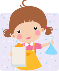 Child in a Chem Lab - Vector