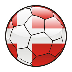 flag of Denmark on soccer ball - world cup 2010