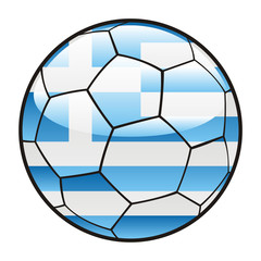 Naklejka premium flag of Greece on soccer ball - world cup 2010