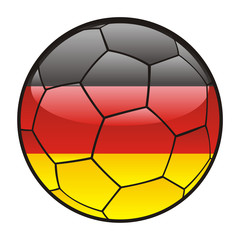 Obraz premium flag of Germany on soccer ball - world cup 2010