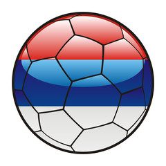Obraz premium flag of Serbia on soccer ball - world cup 2010