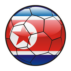 flag of North Korea on soccer ball - world cup 2010