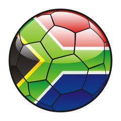 Fototapeta premium South Africa flag on soccer ball - world cup 2010