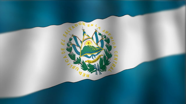 El Salvador - waving flag detail