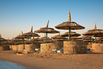 Fototapeta premium sunrise light on the beach