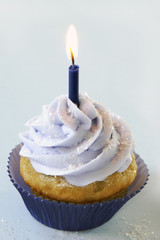 Blue bithday cupcake
