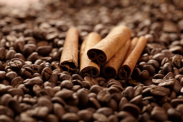 coffee beans and cinnamon
