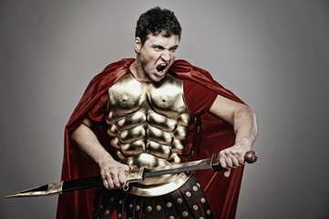 Legionary soldier ready for a war .