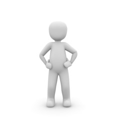 3D Skulptur verschränkt Arme, wartend