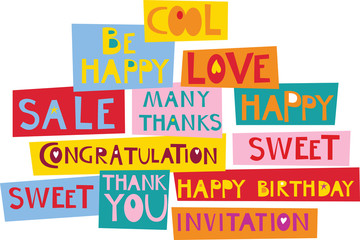 Cute colorful labels