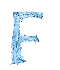 Fototapeta na wymiar alphabet made of frozen water - the letter F