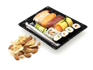 Sushi with Handful of Nuts