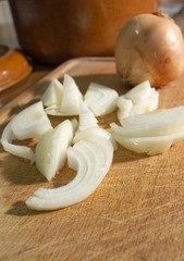 Onion on cutting board