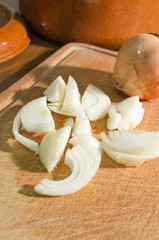 Onion on cutting board