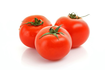 red tomato  vegetables   isolated on white background