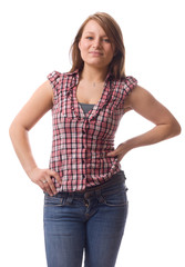 Obraz premium young women isolated on a white background.