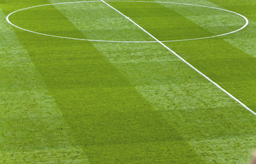 Obraz premium Fußballplatz, Anstoßpunkt, Mittelkreis