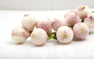bunch of garlic isolated on white background
