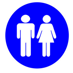 blue toilet sign