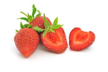 Strawberries on White