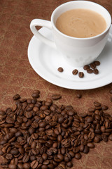 Coffee cup and grain