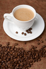 Coffee cup and grain