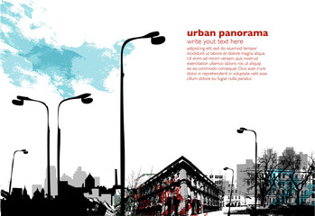 Urban industrial collage - grungy colored