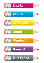Crayons Semaine - obrazy, fototapety, plakaty