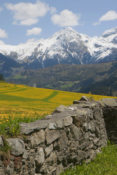Paysage du Val Tavetsch au printemps