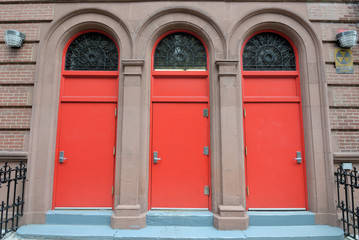 Fototapeta na wymiar Three Red Doors