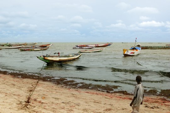 Africa Senegal Atlantic Coast Fisherman Boats