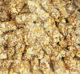 background of the cake with nuts