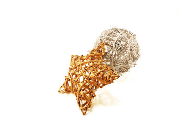 Woven from rod golden star and a silver ball