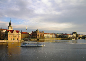 Vltava river embankment, Prague