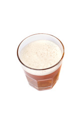 glass full of beer isolated on white background