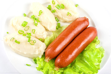 Cutlets from potato and sausage