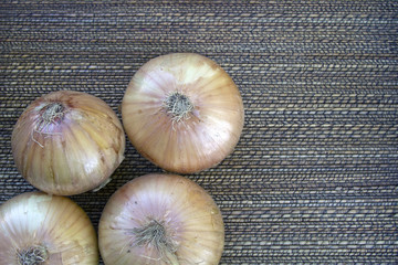 Unpeeled Onions with Background