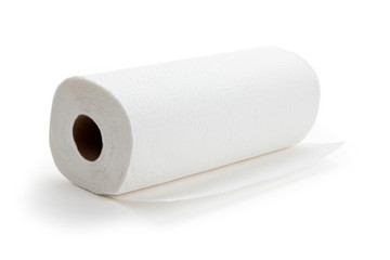White paper towel roll