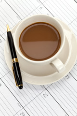 Coffee cup and Calendar