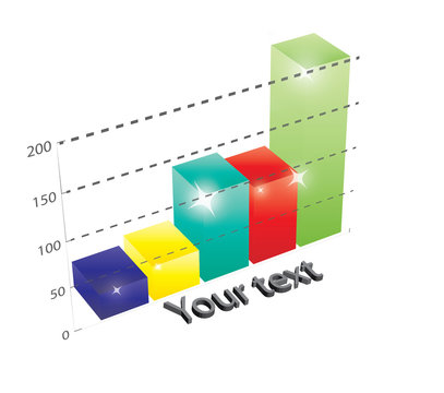 Gráfico De Barras En 3D Con Texto Editable