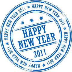 Grunge rubber stamp with the word Happy New Year