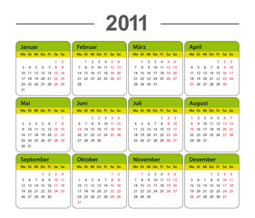 Kalender 2011 Vectorformat