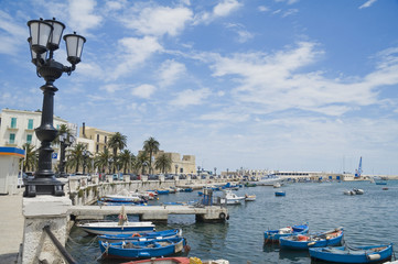 Panoramic view of Bari seafront. Apulia.