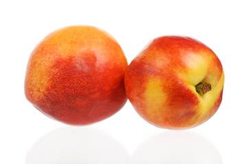 nectarines on a white background
