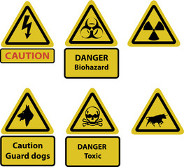 caution and hazard signs vector_1