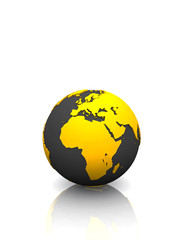 3D - Erdball Gold Schwarz