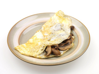 Mushroom Omelette with Fruit Juice