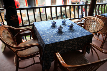 in the chinese classical teahouse