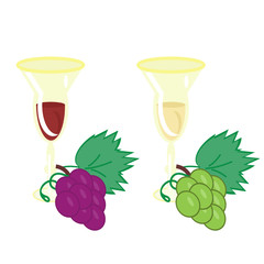 white and red wine