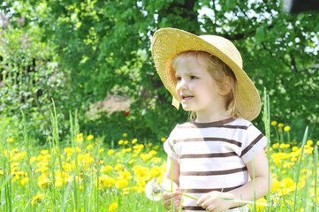 girl in  blossoming field